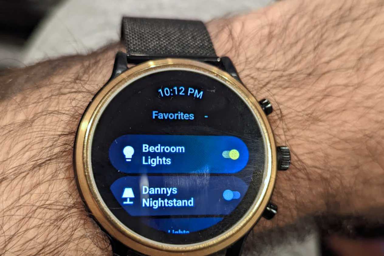 wear os smartwatch with the home assistant app on it