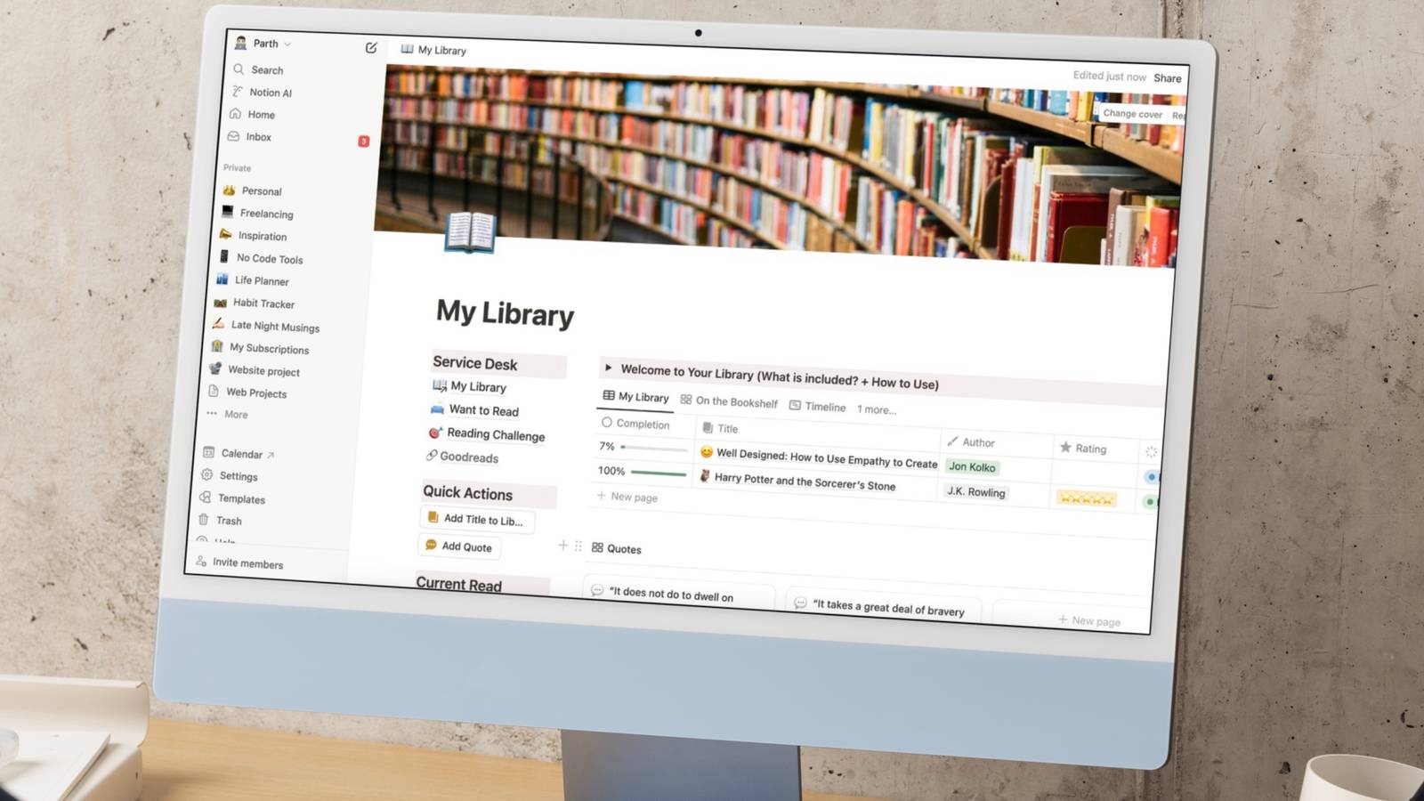 How to create a book tracker in Notion