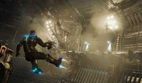 Isaac flying and fighting in Dead Space