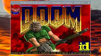 Doom running on DOSBox on Raspberry Pi