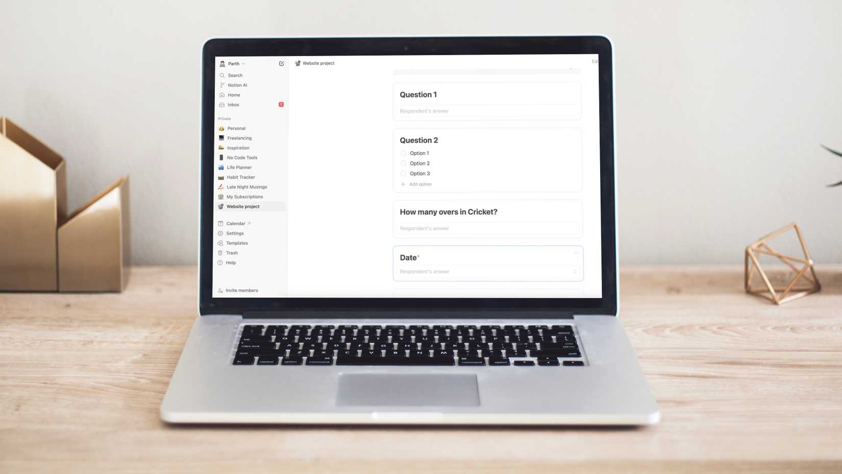 How to create forms in Notion