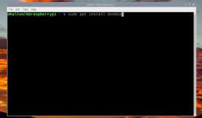 Raspberry Pi terminal showing DOSBox installation
