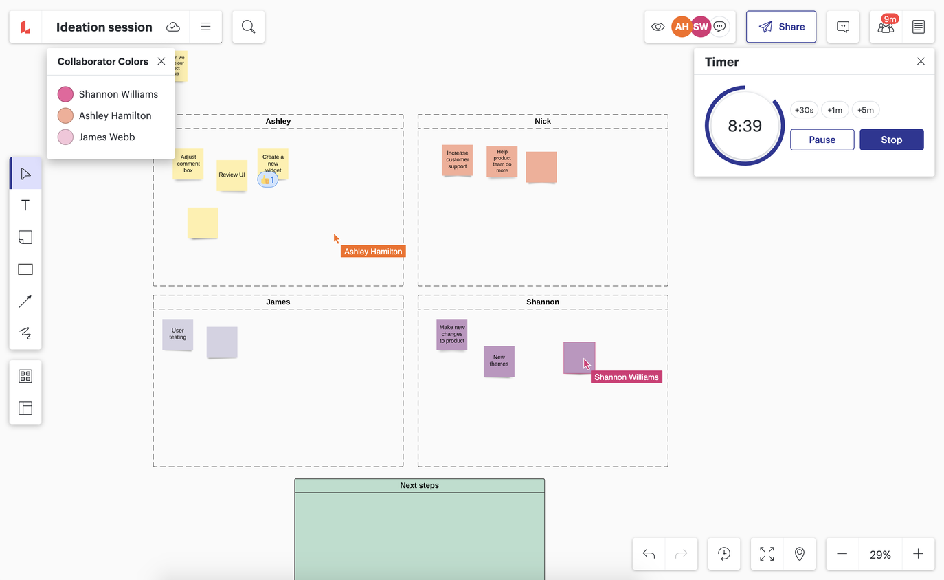 Lucidchart ideation session