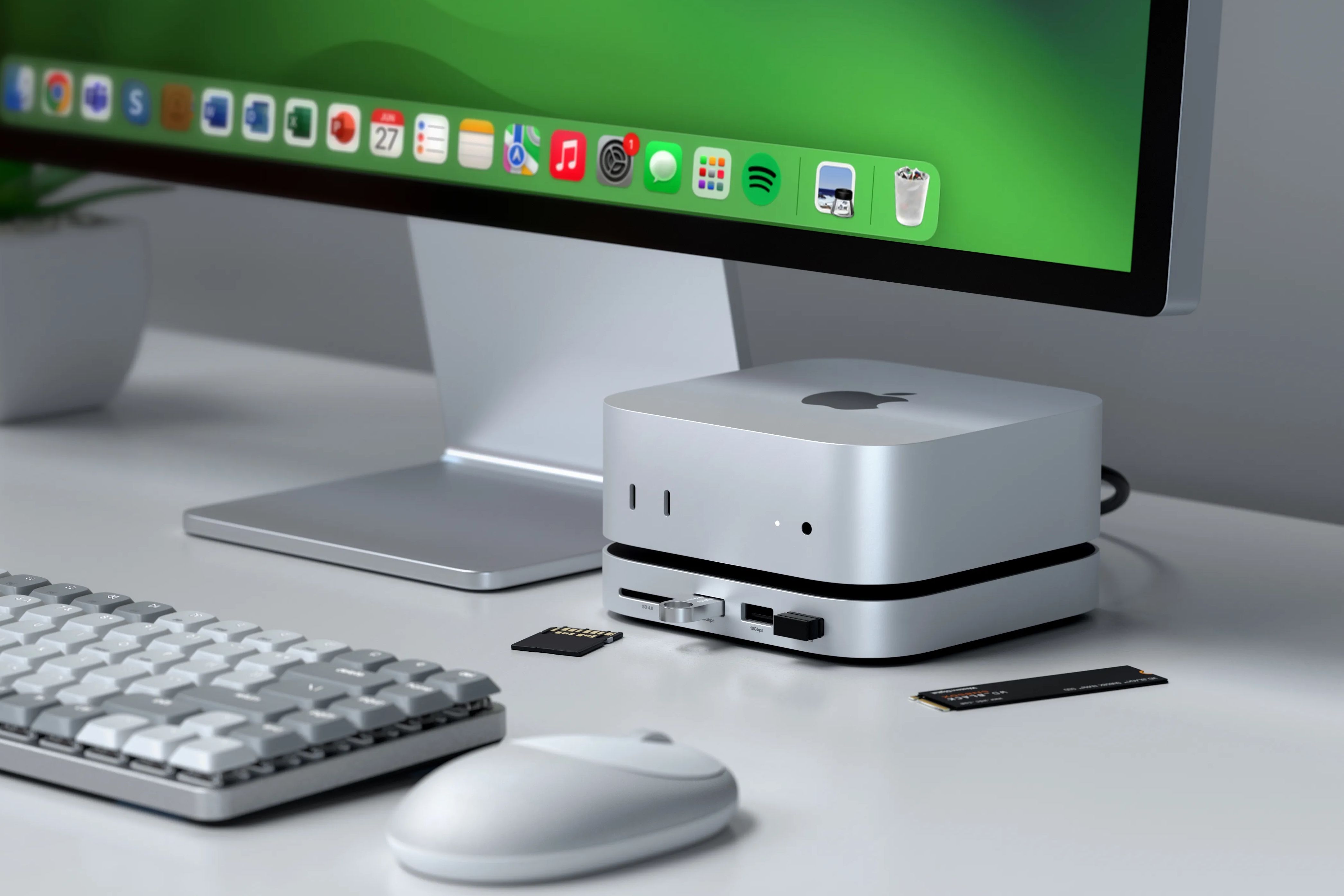 日本上陸！SATECHI STAND＆HUB FOR MacminiM4 Satechi Stand & Hub with M.2 SSD Enclosure for Apple Mac