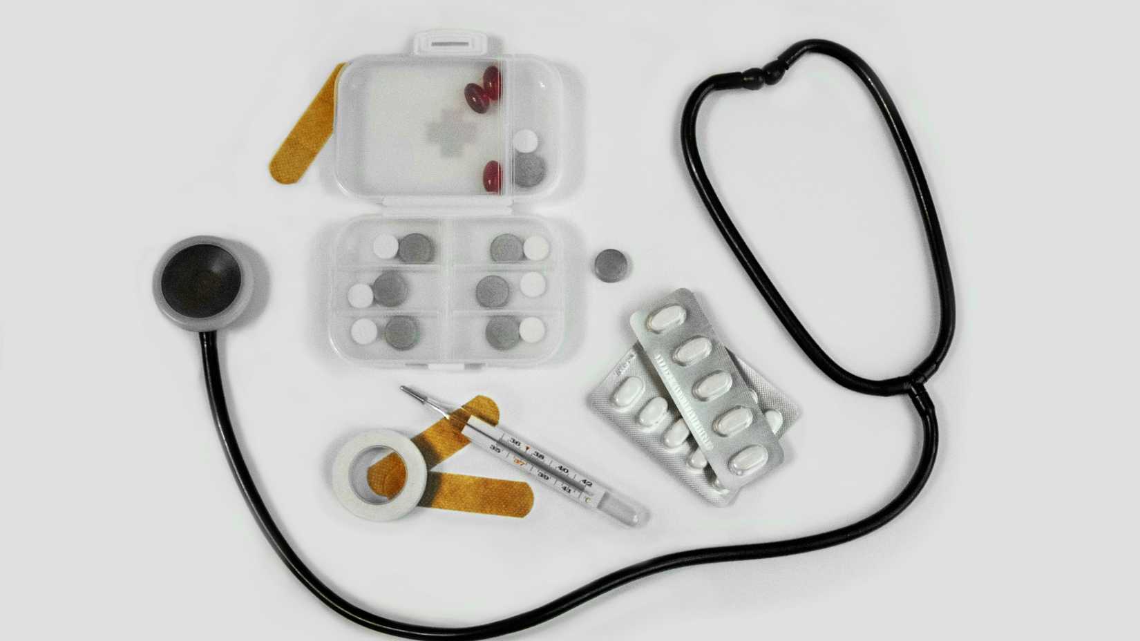 Image showing medicines along with a stethoscope