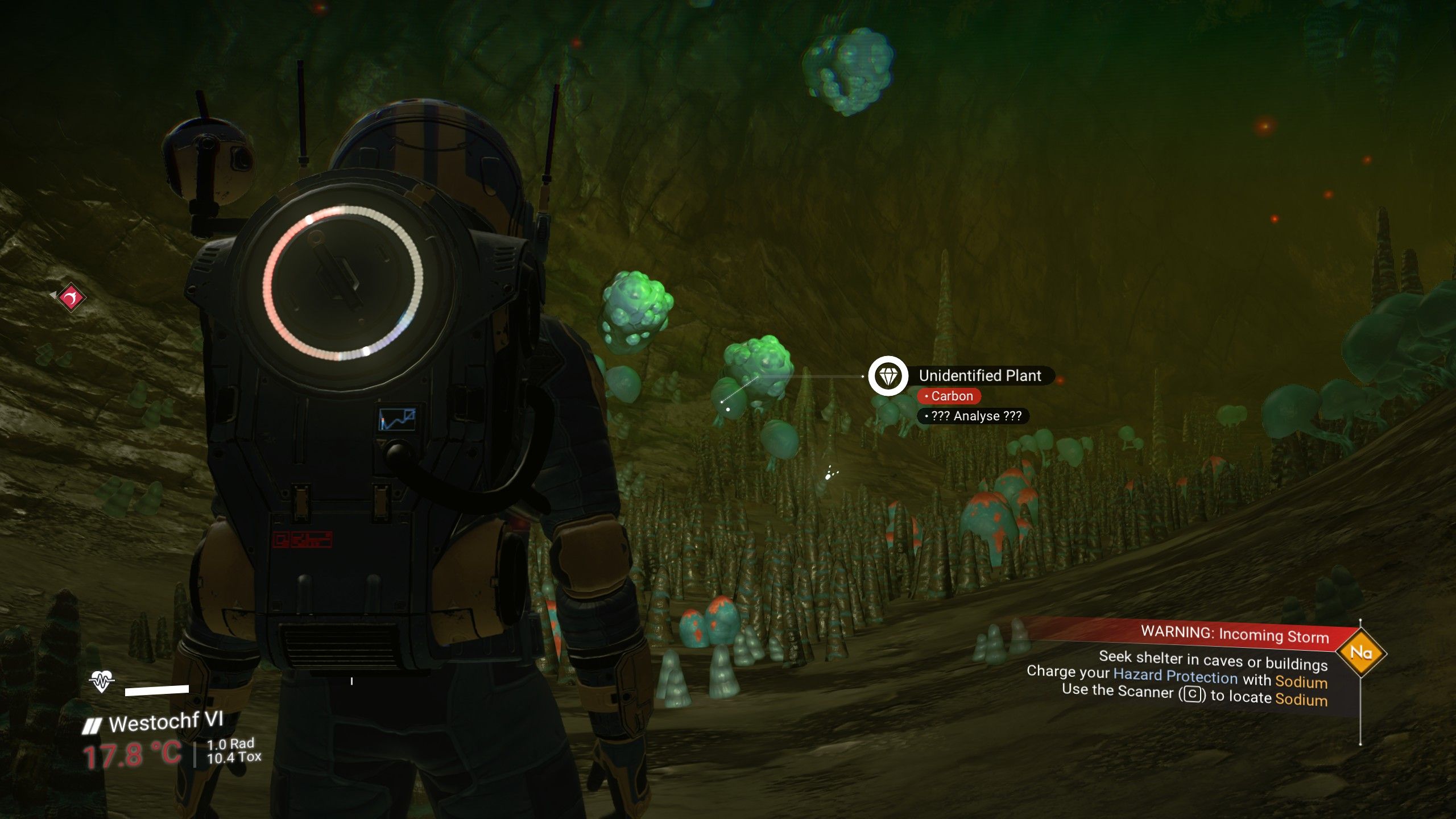 A toxic planet in No Man's Sky