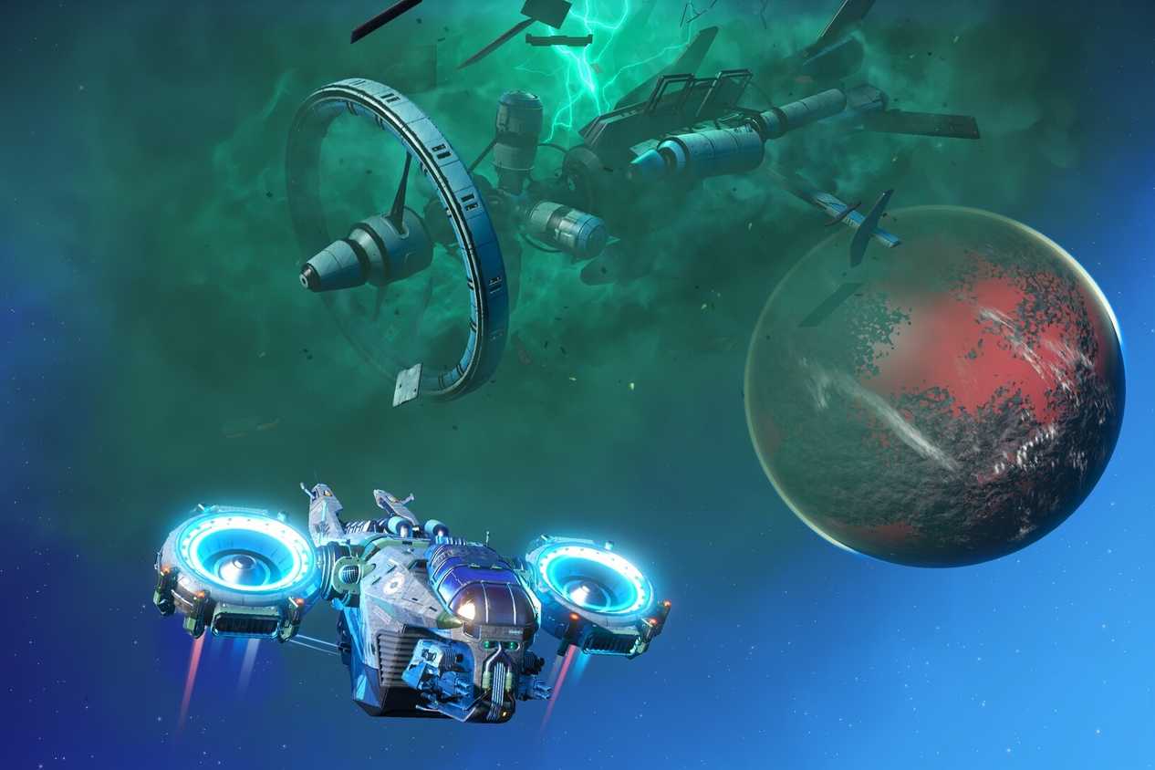 A lost freighter abandoned in space