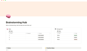 Notion brainstorming hub