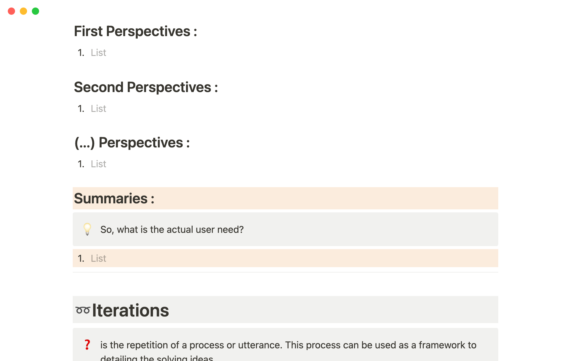 Notion brainstorming