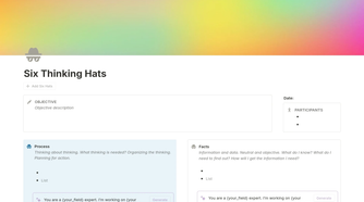 Notion six thinking hats