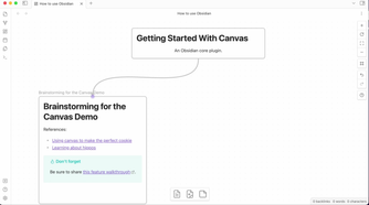 Obsidian beginning brainstorming