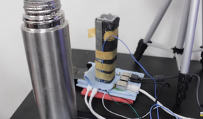 A Raspberry Pi 5 being cooled by liquid nitrogen