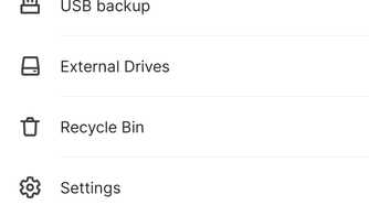Synology BeeFiles app showing options to connect to external storage