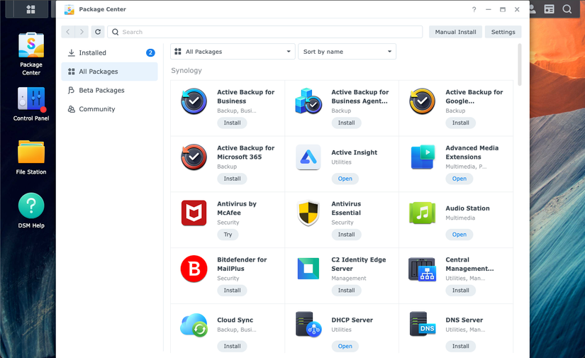 Synology DiskStation Manager packages