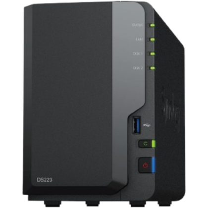 Render of Synology DS223 on clear background