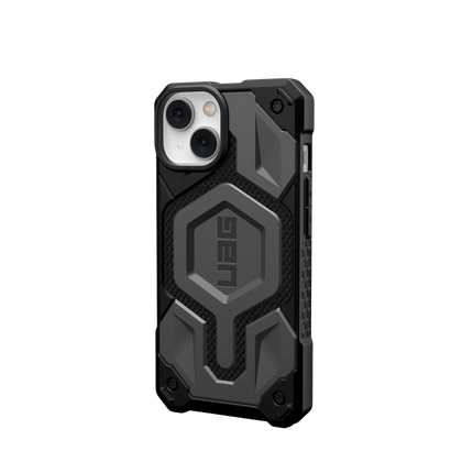 The UAG Monarch case for iPhone 14 on a transparent background