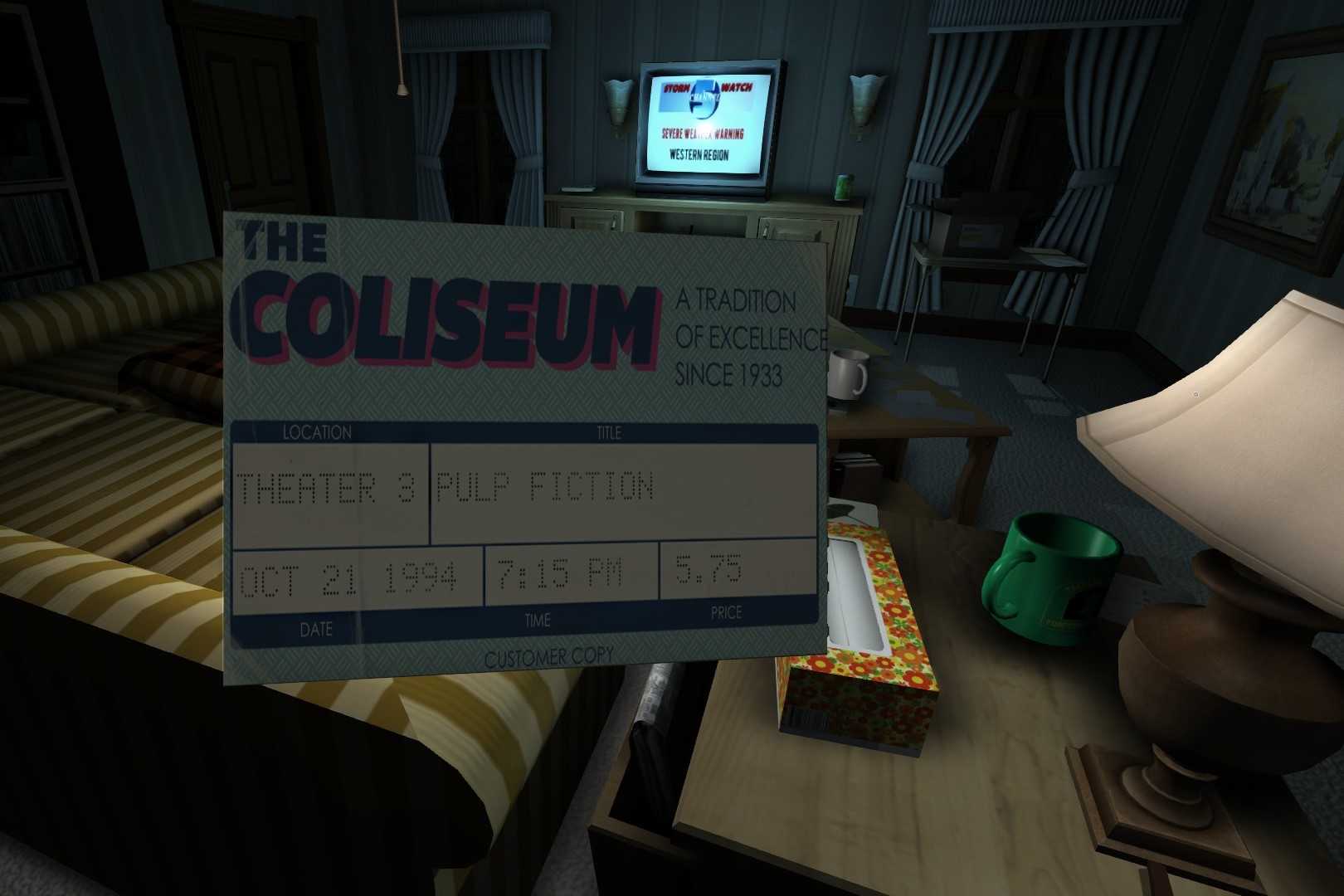 Screenshot from the game Gone Home