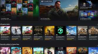 Screenshot of Xbox app showing various games