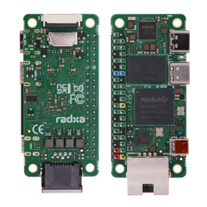 A transparent render of the Radxa Zero 3E
