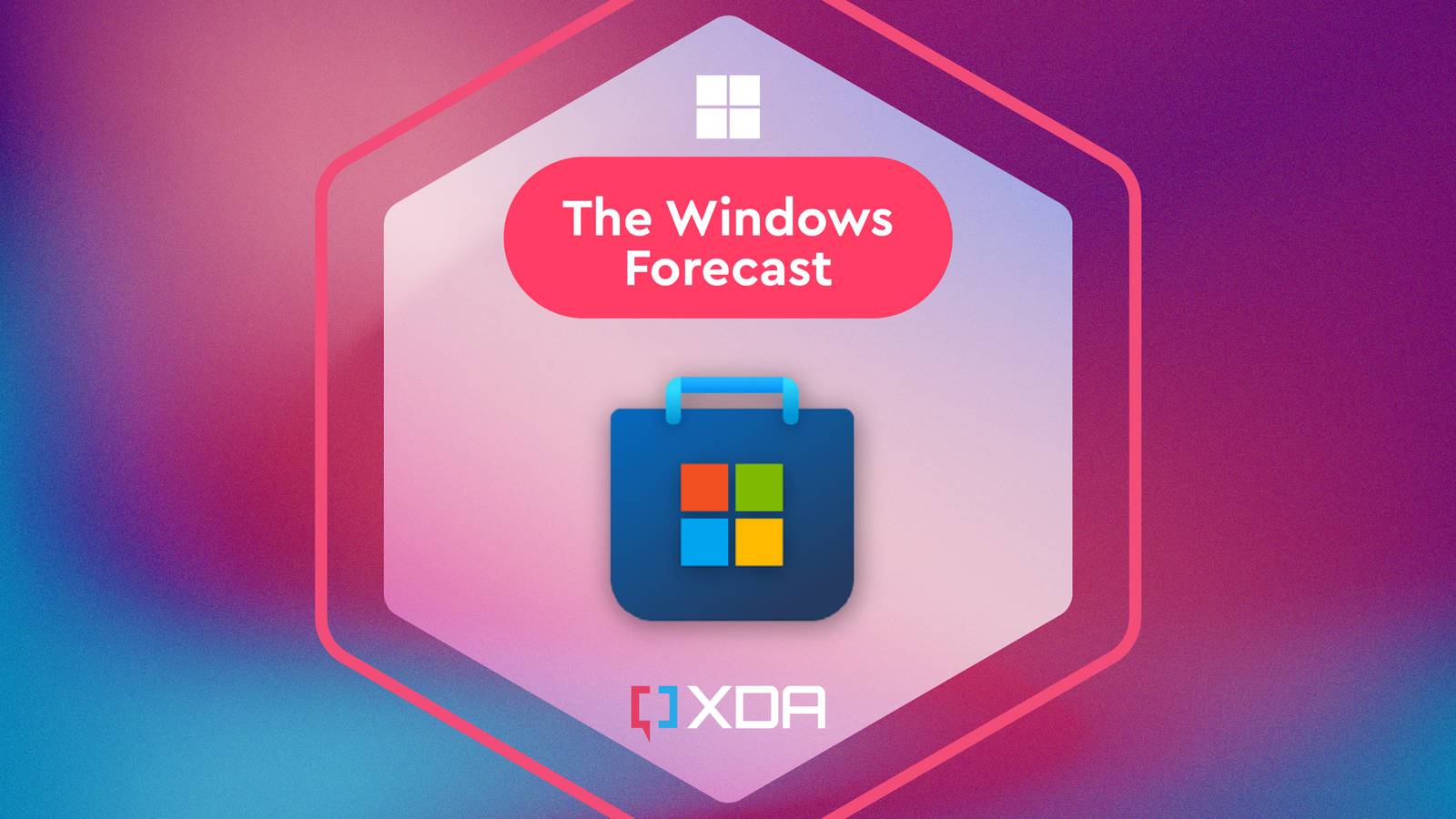 Text reading The Windows Forecast with a Microsoft Store logo under it