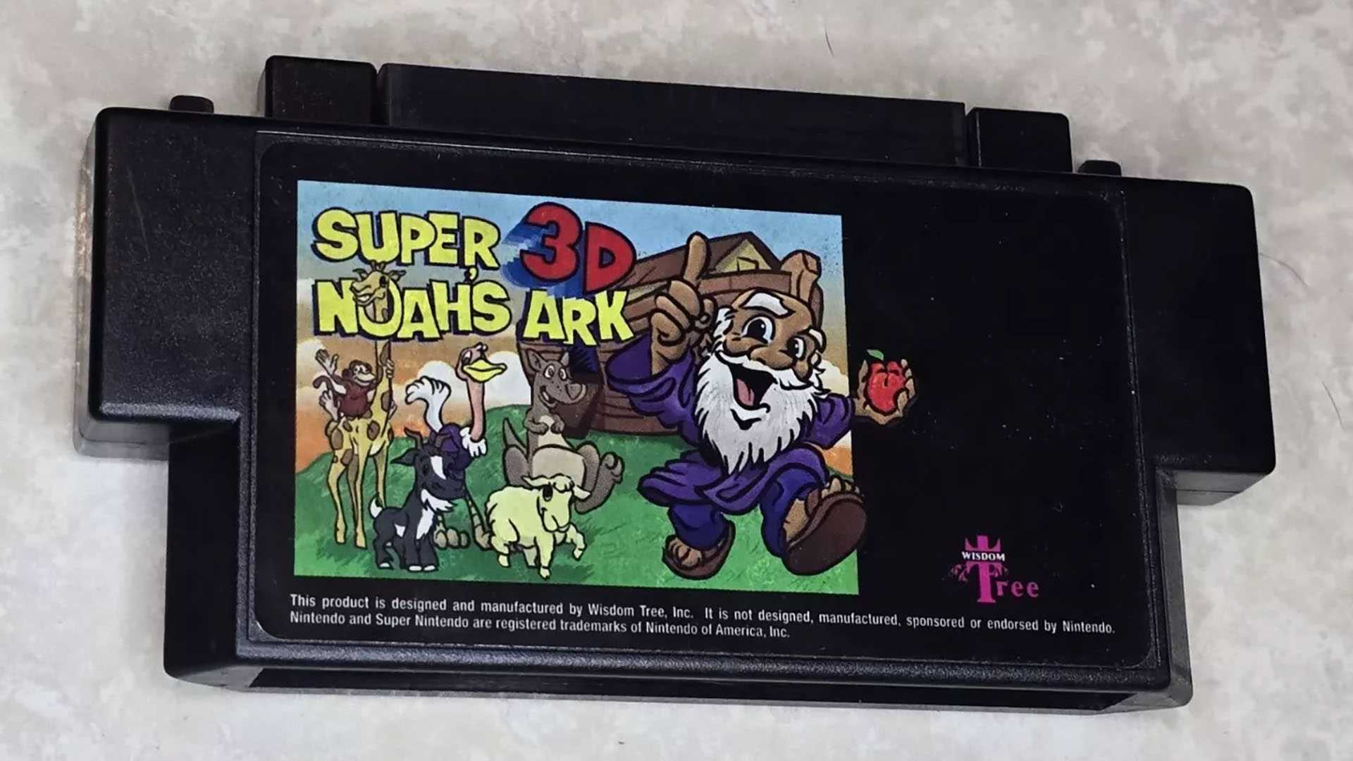 Super Noah's Ark 3D game cartridge front