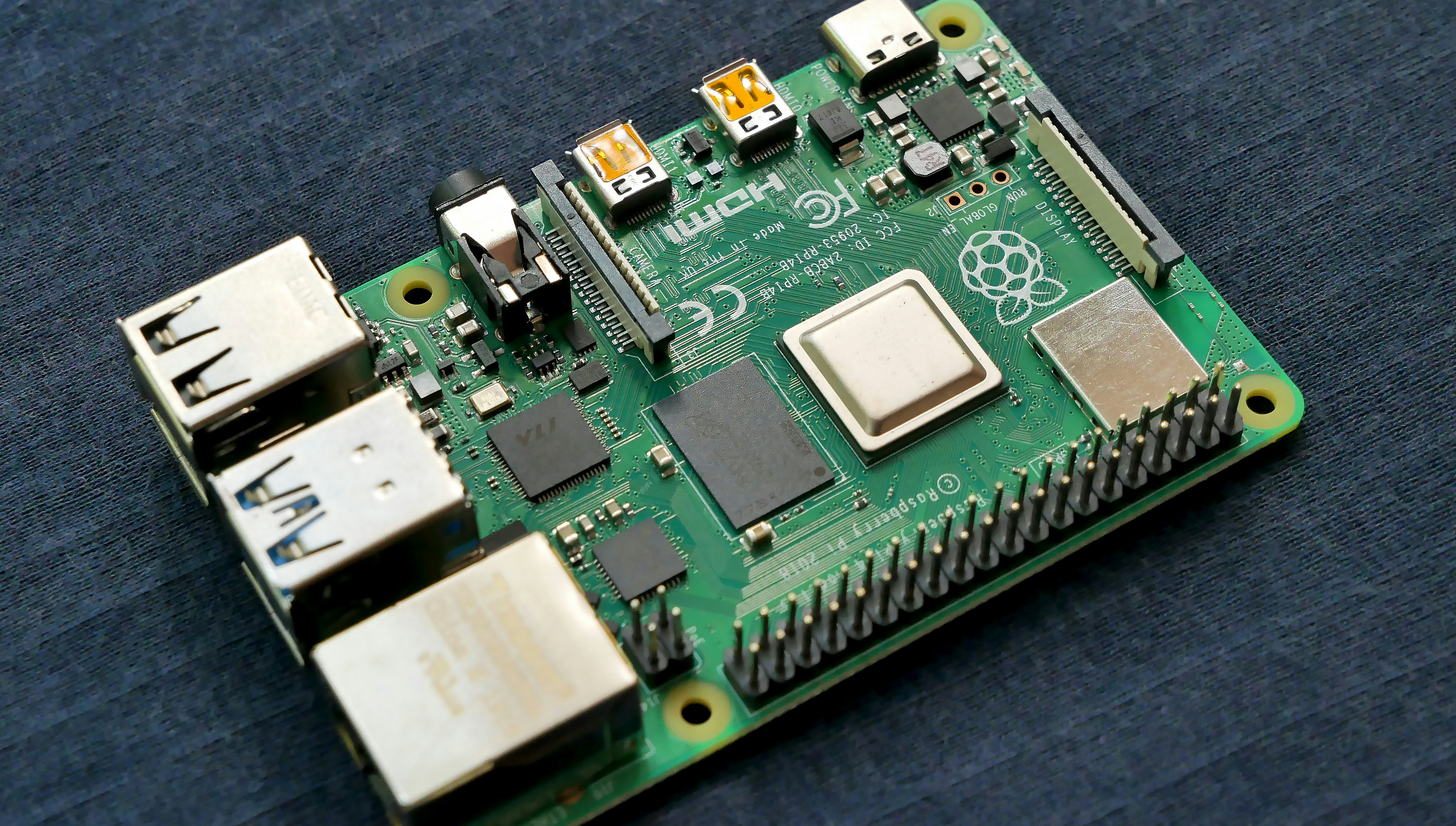 The top section of a Raspberry Pi 4 without a casing