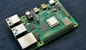 The top section of a Raspberry Pi 4 without a casing