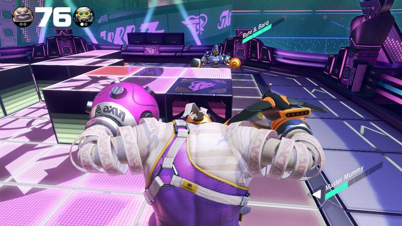 Screenshot of a fight in ARMS for Nintendo Switch