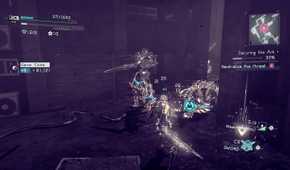 Screenshot of a fight sequence in Astral Chain for the Nintendo Switch