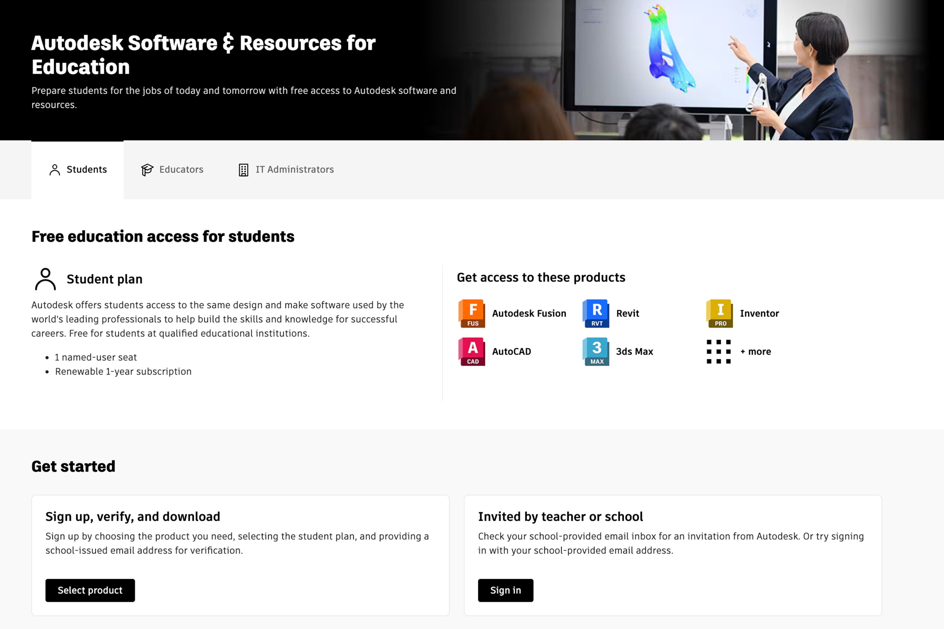 Student discounts for engineering and creative software