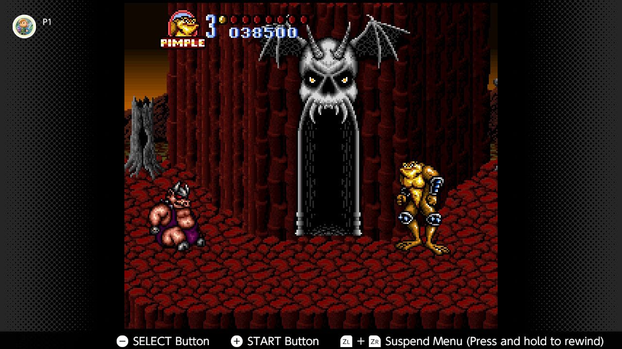 Screenshot of the Battletoads in Battlemaniacs for the SNES captured on the Nintendo Switch Online app