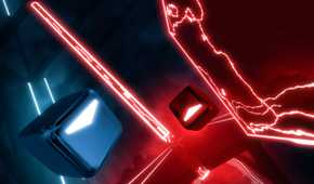 Screenshot from the video game Beat Saber