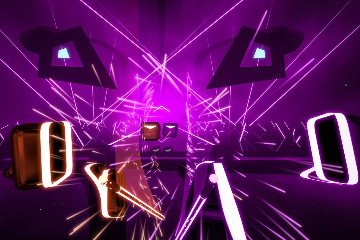 Screenshot from the video game Beat Saber