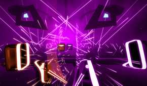 Screenshot from the video game Beat Saber