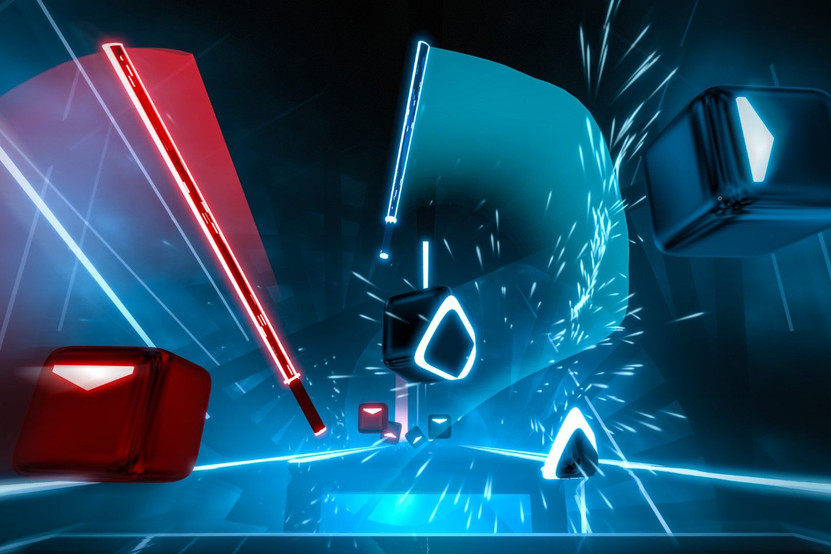 Screenshot from the video game Beat Saber