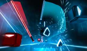 Screenshot from the video game Beat Saber