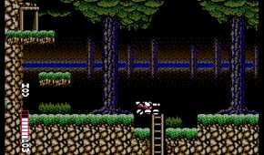 Screenshot of a sidescrolling segment in Blaster Master on the NES