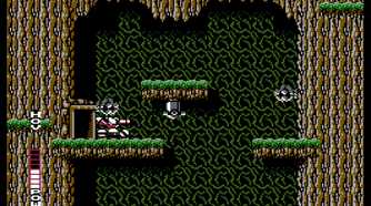 Screenshot of a sidescrolling segment inside a cave in Blaster Master on the NES