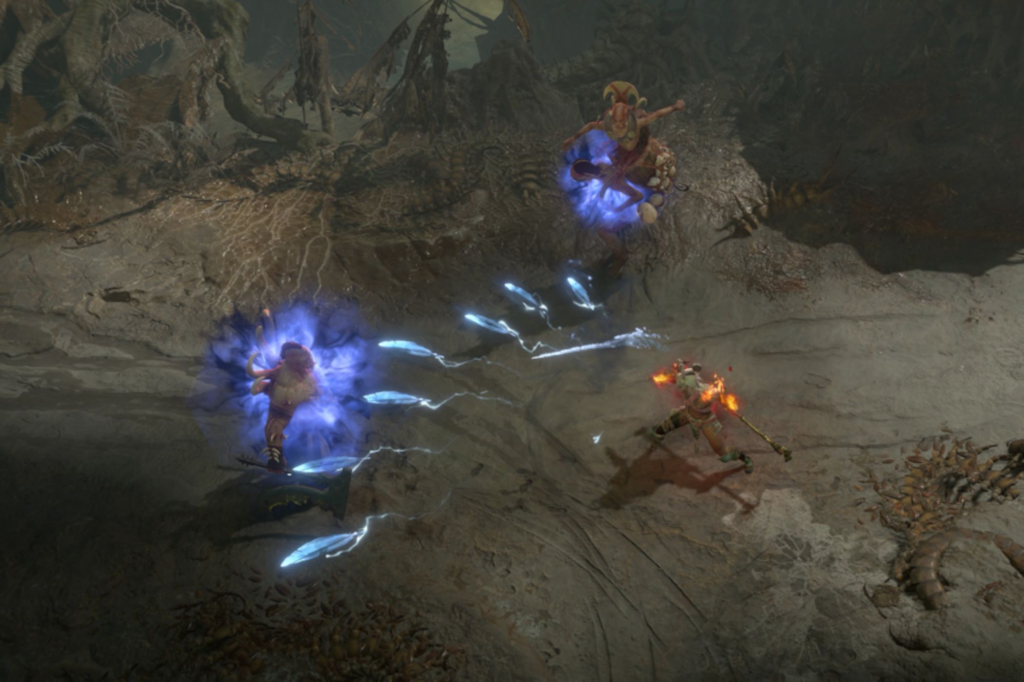 Diablo Sorcerer casting spells in combat