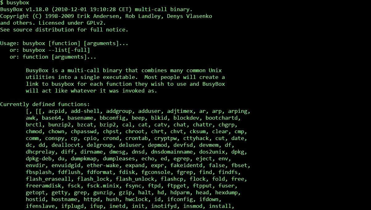 BusyBox screenshot