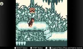 Screenshot of Donkey Kong Land for the Game Boy played with the Game Boy Color filter on Nintendo Switch online