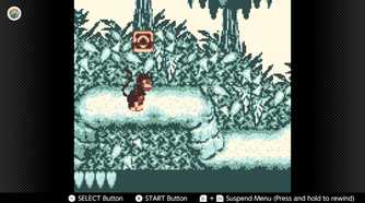 Screenshot of Donkey Kong Land for the Game Boy played with the Game Boy Color filter on Nintendo Switch online