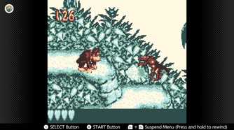 Screenshot of Donkey Kong Land for the Game Boy played with the Game Boy Color filter on Nintendo Switch online