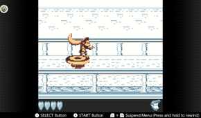Screenshot of Donkey Kong Land 2 for the Game Boy played with the Game Boy Color filter on Nintendo Switch online