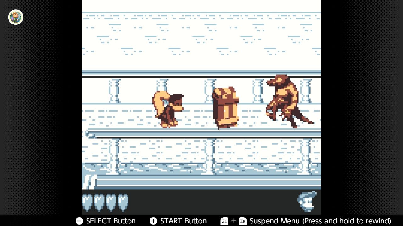Screenshot of Donkey Kong Land 3 for the Game Boy played with the Game Boy Color filter on Nintendo Switch online