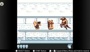 Screenshot of Donkey Kong Land 3 for the Game Boy played with the Game Boy Color filter on Nintendo Switch online