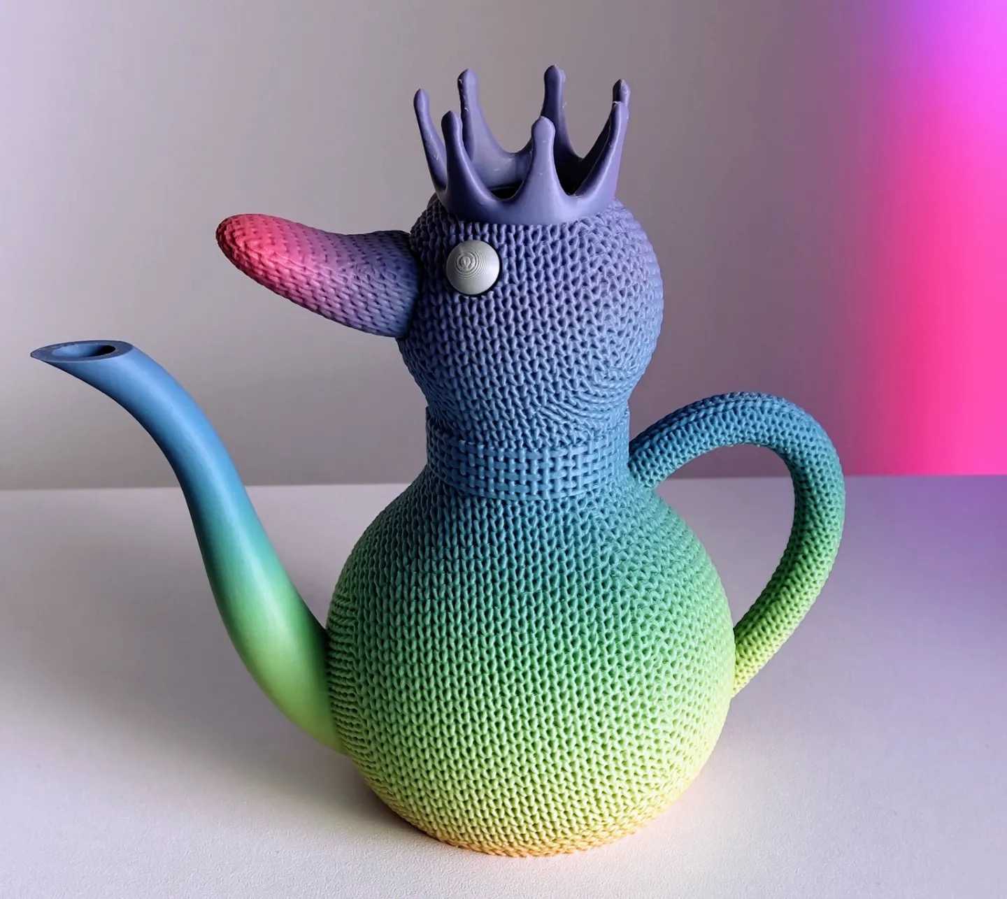 Duck - knitted watering can