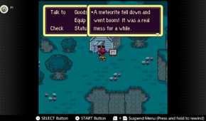 Screenshot of the player's village in Earthbound for the SNES captured on the Nintendo Switch Online app