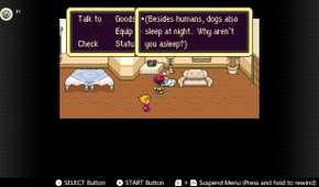 Screenshot of the player's home in Earthbound for the SNES captured on the Nintendo Switch Online app