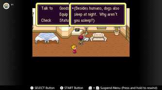 Screenshot of the player's home in Earthbound for the SNES captured on the Nintendo Switch Online app
